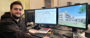 Shahin Gulan (20) ist im dritten Lehrjahr der Ausbildung zum Bauzeichner.