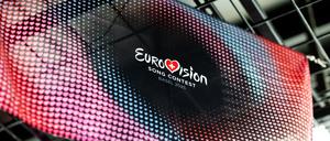 Das Logo des Eurovision Song Contests 2025 in Basel. Der Gesangswettbewerb findet am 17. Mai statt.