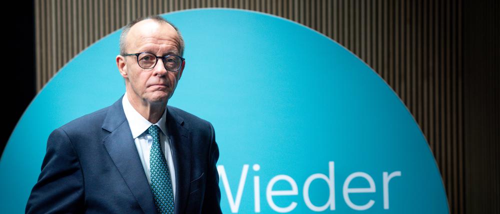 CDU-Chef Friedrich Merz nach der Vorstandssitzung seiner Partei am Montag
