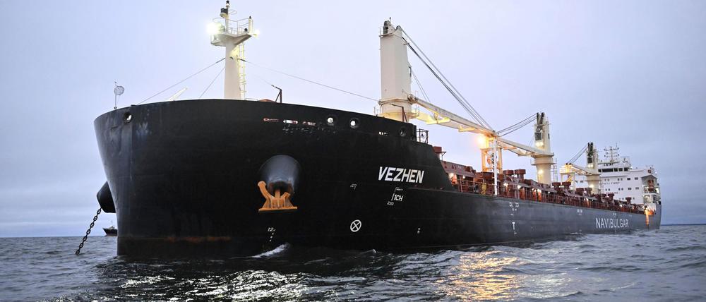 Unter Verdacht: das Frachtschiff „Vezhen“.
