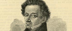 Der italienische Schriftsteller Giacomo Leopardi (1798 – 1837) .