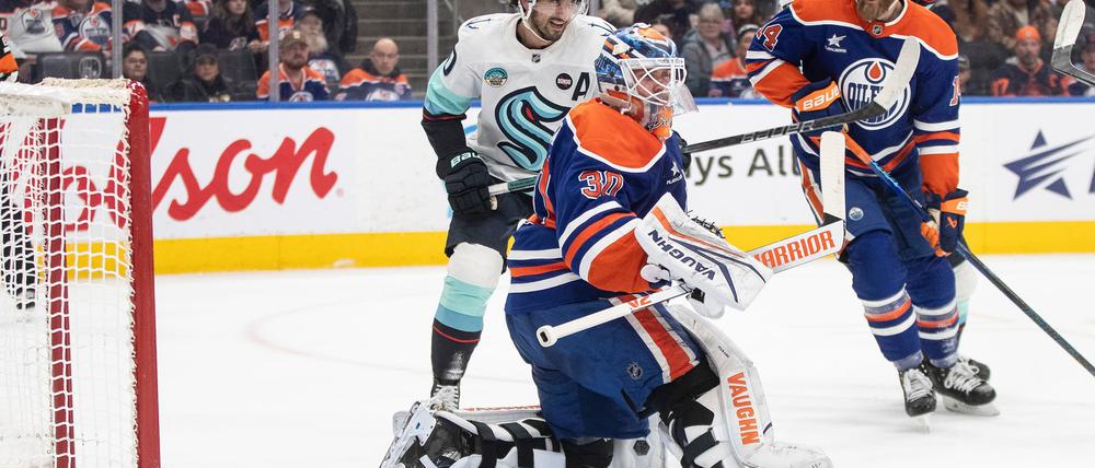 Die Oilers erzielten vier Tore gegen die Seattle Kraken.