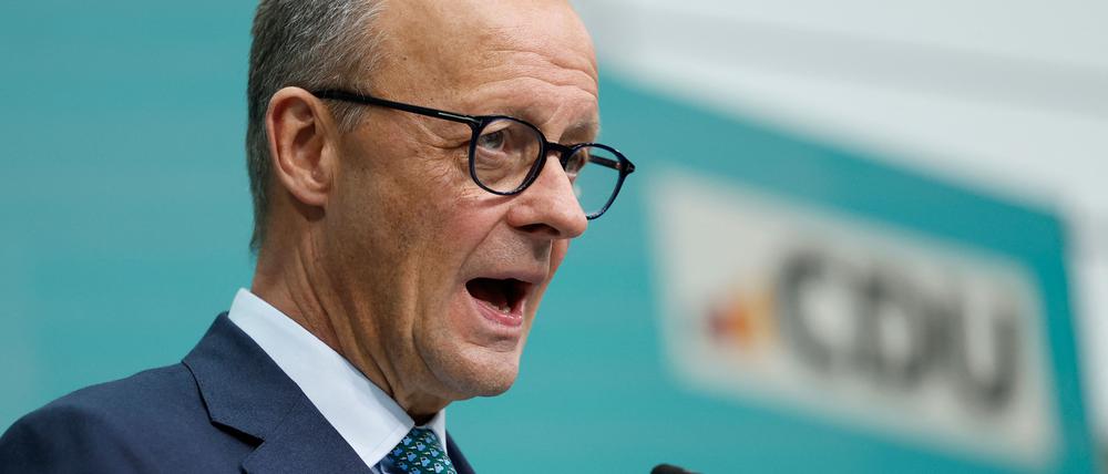 Friedrich Merz bei einer Pressekonferenz am 27. Januar in Berlin.