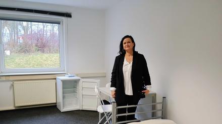Leiterin Doreen Düring in der Gemeinschaftsunterkunft in Fahrland. 