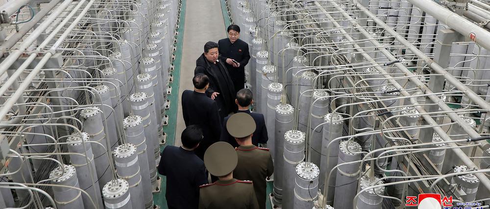 Kim Jong Un in einer Nuklearanlage.