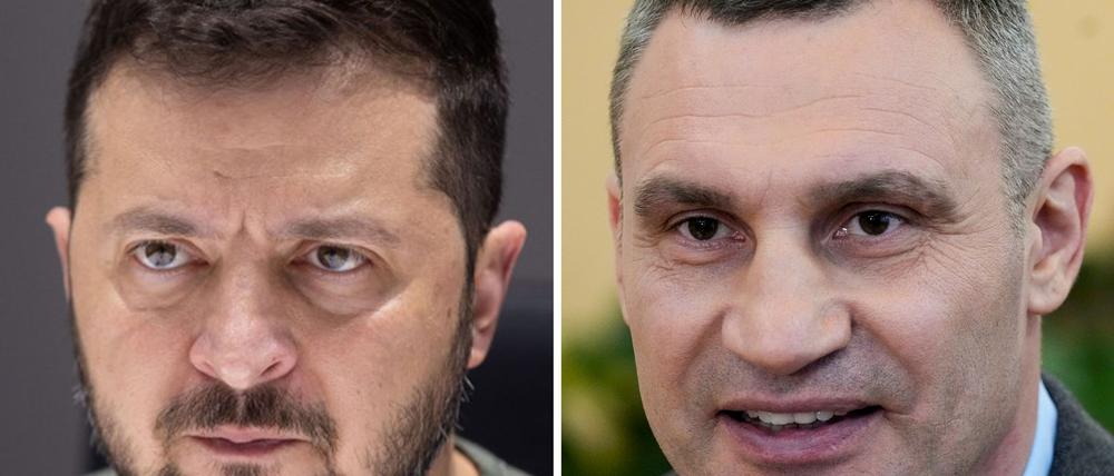 Kiews Bürgermeister Klitschko (r) beklagt eine Einmischung in seine Amtsgeschäfte durch den neuen von Selenskyj eingesetzten Militärgouverneur der Stadt. (Archivbild)