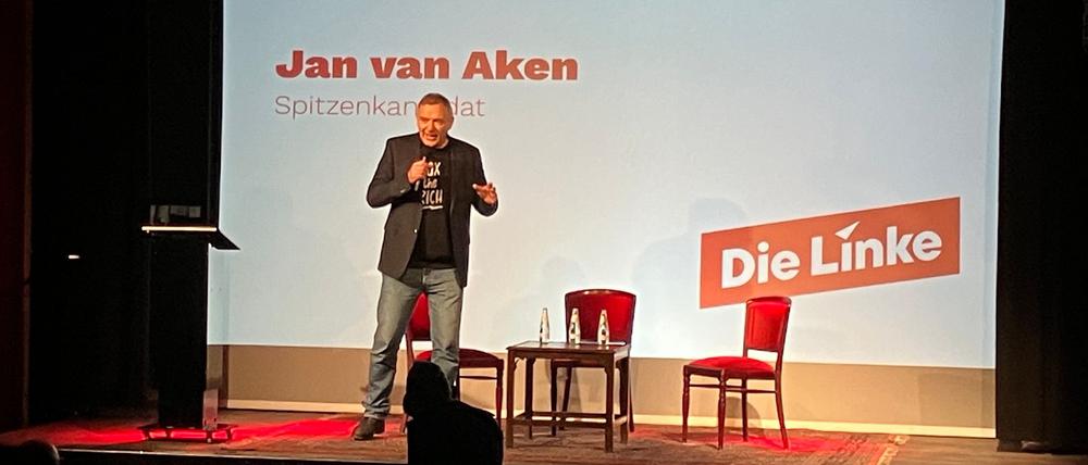 Linken-Chef Jan van Aken eröffnet die heiße Phase des Linken-Wahlkampfs.