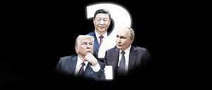 Putin, Xi, Trump – Montage für 3 auf 1