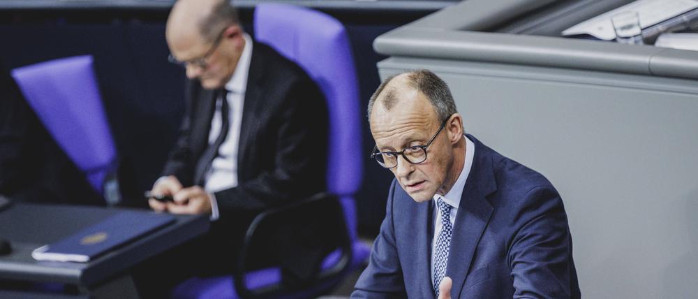 SPD-Kanzler Olaf Scholz und CDU-Chef Friedrich Merz (rechts) müssen ihre Kompromisslosigkeit überwinden.