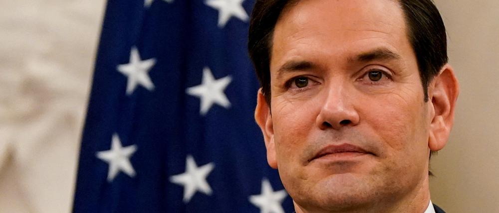 US-Außenminister Marco Rubio, als er sich mit dem indischen Außenminister Dr. Subrahmanyam Jaishankar, der australischen Außenministerin Penny Wong und dem japanischen Außenminister Iwaya Takeshi im Außenministerium in Washington, USA, trifft, 21. Januar 2025.