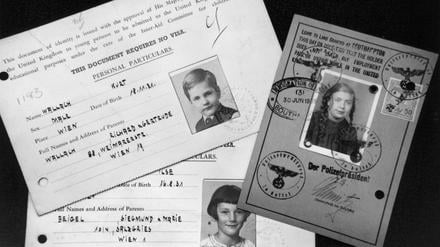 Dokumente für Kindertransporte aus dem Jahr 1939.