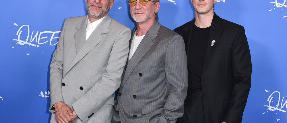 Regisseur Luca Guadagnino und seine Stars Daniel Craig (Mitte) und Drew Starkey bei einer Vorführung von „Queer“ im November in Los Angeles.