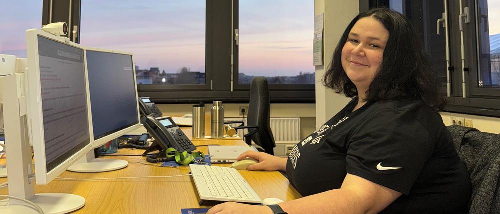 Shirly K. (20) wird zur Kauffrau für Digitalisierungsmanagement ausgebildet.