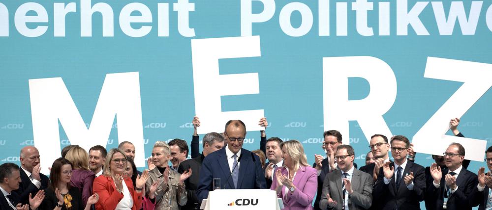 Friedrich Merz beim Sonderparteitag seiner CDU in Berlin 