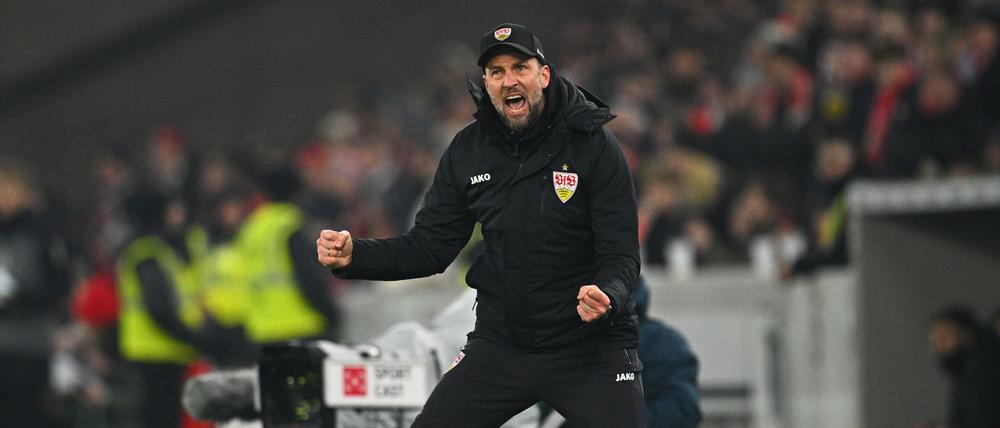 Sebastian Hoeneß bejubelt das Weiterkommen des VfB.