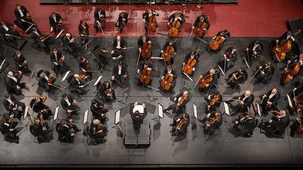 Die Berliner Philharmoniker bei einem Auftritt in Baden-Baden. 