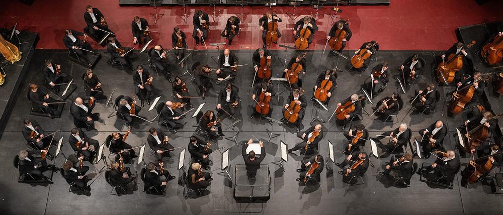 Die Berliner Philharmoniker bei einem Auftritt in Baden-Baden.