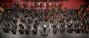 Die Berliner Philharmoniker bei einem Auftritt in Baden-Baden. 