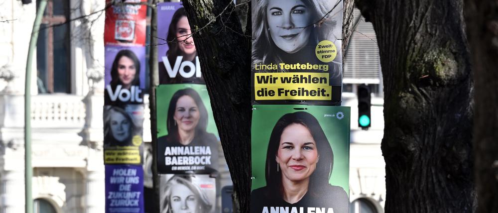Werben um Wählerstimmen: Vor der Bundestagswahl am 23. Februar haben die Parteien auch in Potsdam reichlich plakatiert.