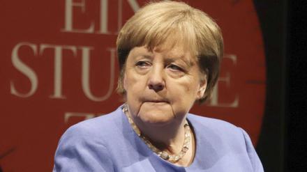 Angela Merkel bei der Veranstaltung Eine Stunde ZEIT im Schauspielhaus. 