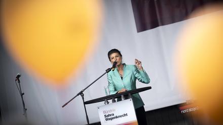 Rede von Sahra Wagenknecht beim Wahlkampfabschluss der Partei Bündnis Sahra Wagenknecht für die Europawahl