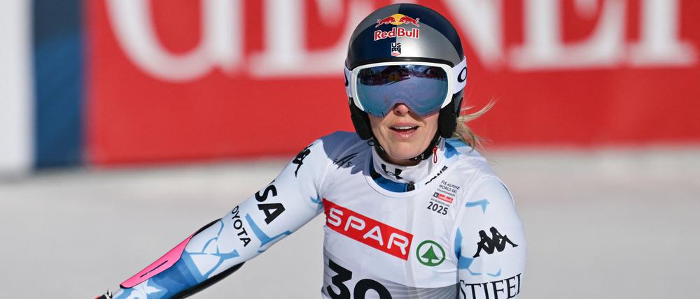 Lindsey Vonn kam zwar ins Ziel, hatte zuvor aber ein Tor mitgenommen.