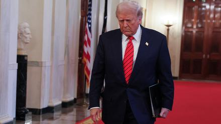 US-Präsident Donald Trump bei einer Veranstaltung im East Room des Weißen Hauses in Washington.