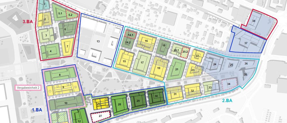 Das Schumacher-Quartier in einer Planskizze.