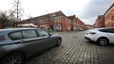 Autofreie Innenstadt Potsdam. Mittelstraße.
