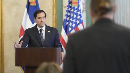 US-Außenminister Marco Rubio bei einem Statement in der Dominikanischen Republik.
