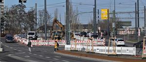 Baustelle am Leipziger Dreieck. 