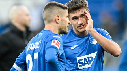 Ratlos: Hoffenheims Andrej Kramaric (li.) und Tom Bischof   