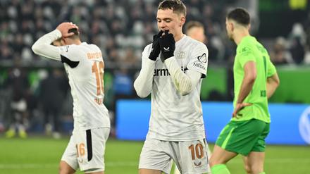 Leverkusener Frust: Der eingewechselte Florian Wirtz beim 0:0 in Wolfsburg.