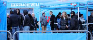 Wahlkampf-Veranstaltung "AfD-Winterfest" auf dem Alten Markt in Potsdam