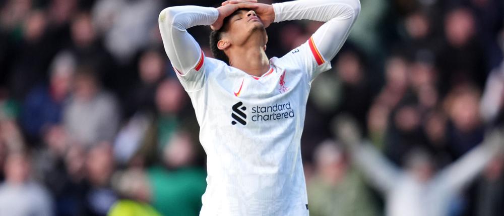 Kann die Niederlage nicht fassen: Liverpools Jarell Quansah.