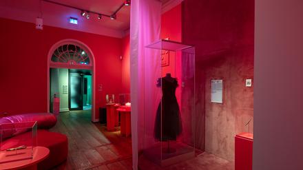 Blick in einen Raum der Ausstellung „Der Zauberberg. Fiebertraum und Höhenrausch“ vom Buddenbrookhaus im St. Annen Museum.