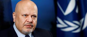 Der Chefankläger des Internationalen Strafgerichtshofs (IStGH), Karim Khan, gibt ein Statement ab.