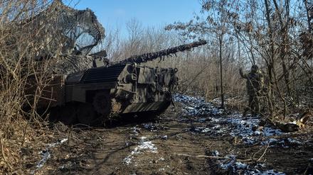 Ukrainer Panzer in der Region Donezk.