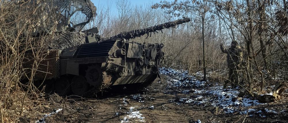 Ukrainer Panzer in der Region Donezk.