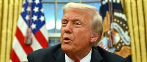 US-Präsident Trump am 10. Februar bei einem Pressegespräch im Weißen Haus.