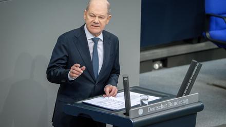 Deutscher Bundestag, 212. Plenarsitzung Bundeskanzler Olaf Scholz SPD im Portrait 