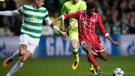 Damals schon dabei. Kingsley Coman (r.) hat mit dem Bayern schon in Glasgow gespielt. 