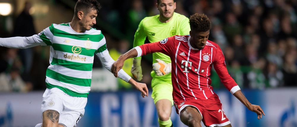Damals schon dabei. Kingsley Coman (r.) hat mit dem Bayern schon in Glasgow gespielt.
