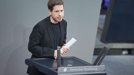 Kevin Kühnert bei seiner letzten Rede im Bundestag.