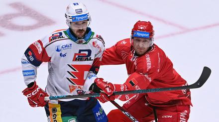 Adam Smith (r.) soll die Gegner ab sofort vom Eisbären-Tor fernhalten.