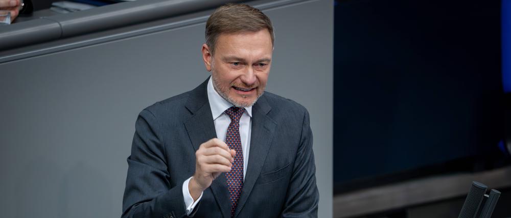 Christian Lindner (FDP) bei seiner letzten Rede der aktuellen Legislaturperiode im Deutschen Bundestag. 