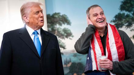 US-Präsident Donald Trump im Weißen Haus mit dem ehemaligen russischen Häftling Marc Fogel.