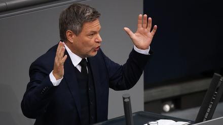 Grünen-Kanzlerkandidat Robert Habeck im Bundestag. 