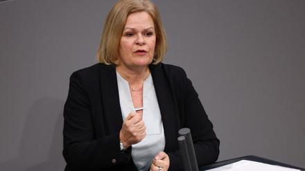 Bundesinnenministerin Nancy Faeser (SPD). 