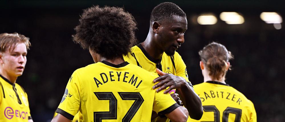 Verhaltene Freude beim BVB nach dem 3:0-Sieg in Lissabon.